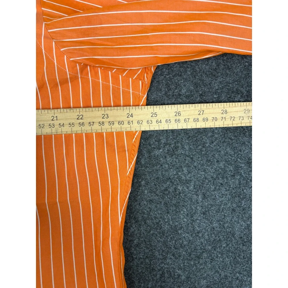 Polo Ralph Lauren Regent Classic Fit Shirt Orange White Stripe Mens 16 36/37